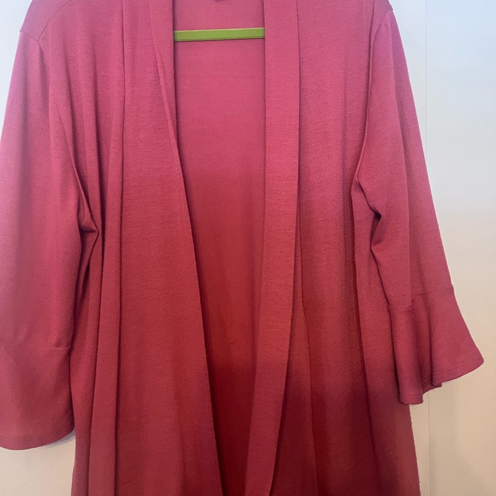 Pink Open Front Cardigan